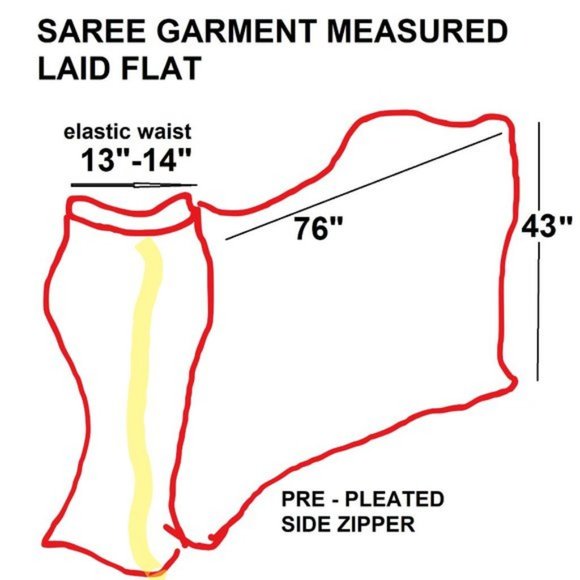 Blue Saree Pre Stitched Pre Pleated with GoldSparkly Accents-  NEW ! - Picture 8 of 12